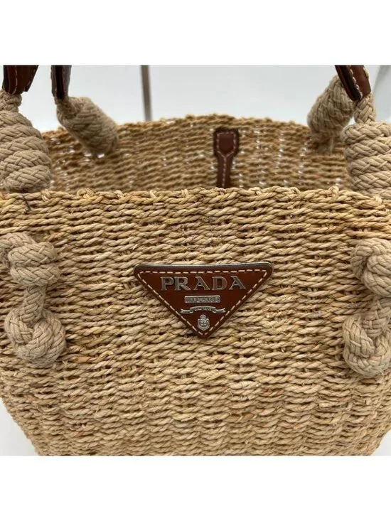 Prada Straw Handbag Beige - Picture 5 of 15